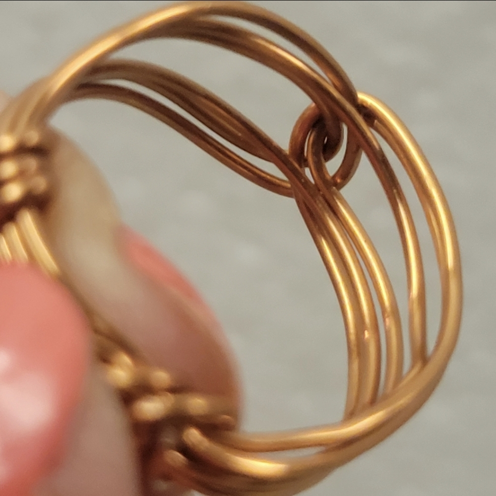 Tripled Twisted Copper Wire Rose Ring - image 7
